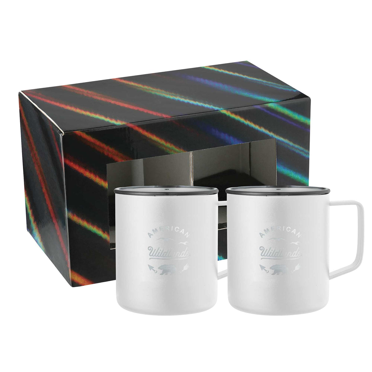 Rover Camp Mug Gift Set of 2, 14 oz - White - Front