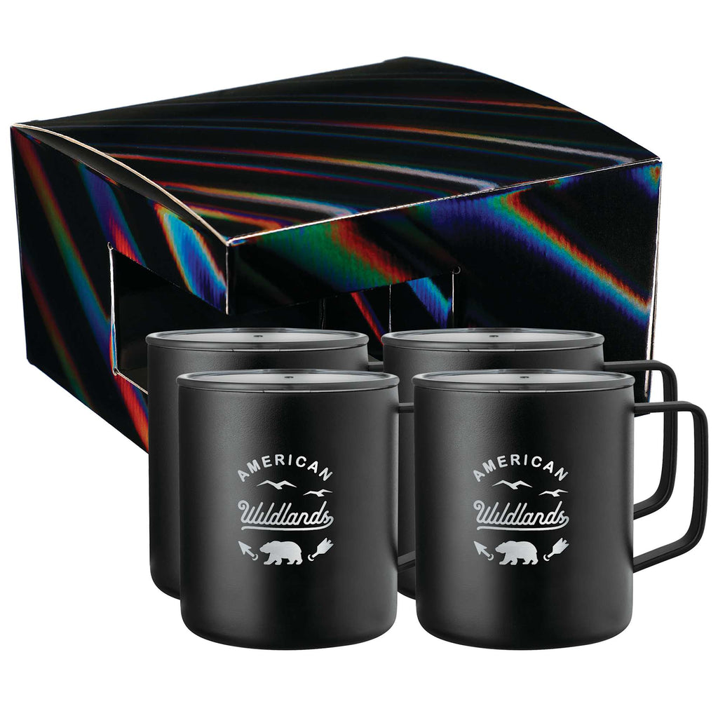 Rover Camp Mug Gift Set of 4, 14 oz - Black - Front 2