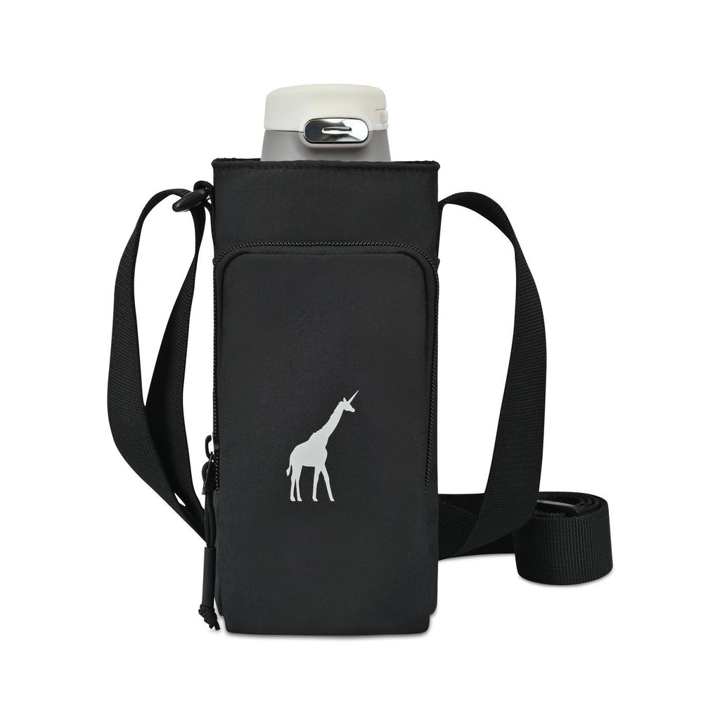 Rowan Bottle Sling Bag in Recycled Nylon Embroidery - Black - View 1