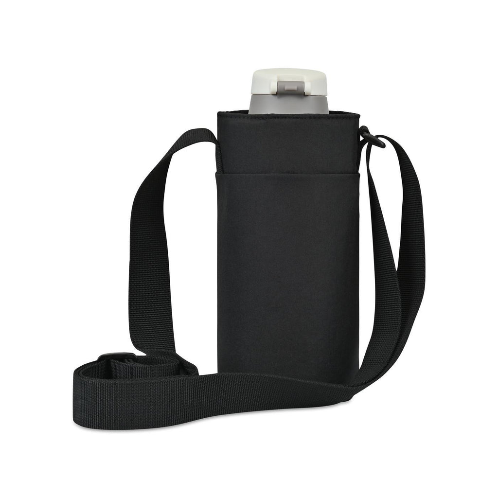 Rowan Bottle Sling Bag in Recycled Nylon Embroidery - Black - View 4