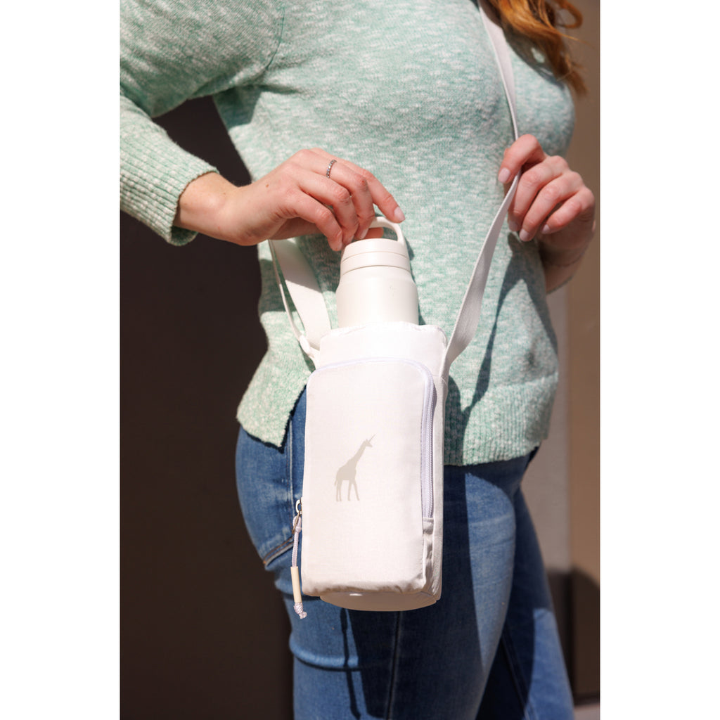 Rowan Bottle Sling Bag in Recycled Nylon Embroidery - Marshmallow - View 6