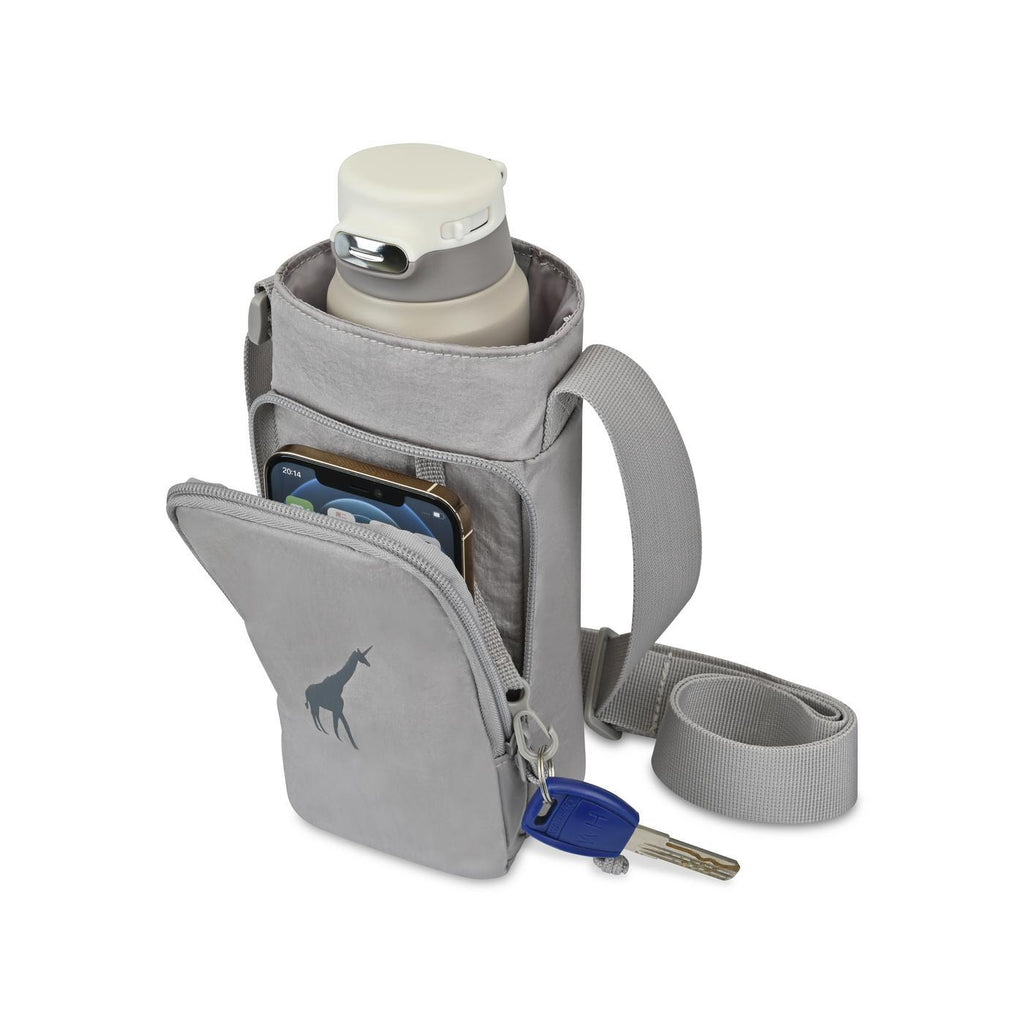 Rowan Bottle Sling Bag in Recycled Nylon - Taupe - View 2