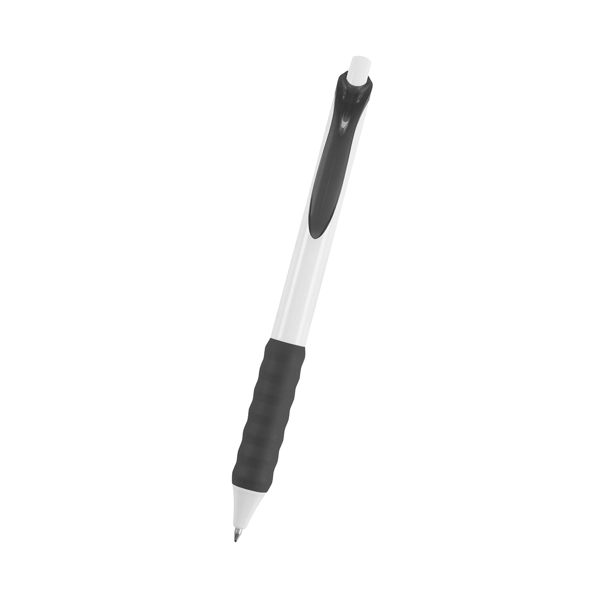 Rowan Gel Pen in Recycled ABS - White with Black - Front