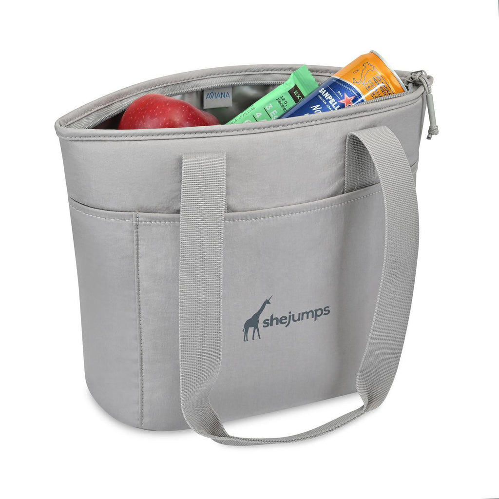 Rowan Recycled Nylon Tote Cooler, 9 Cans Transfer - Taupe - View 2