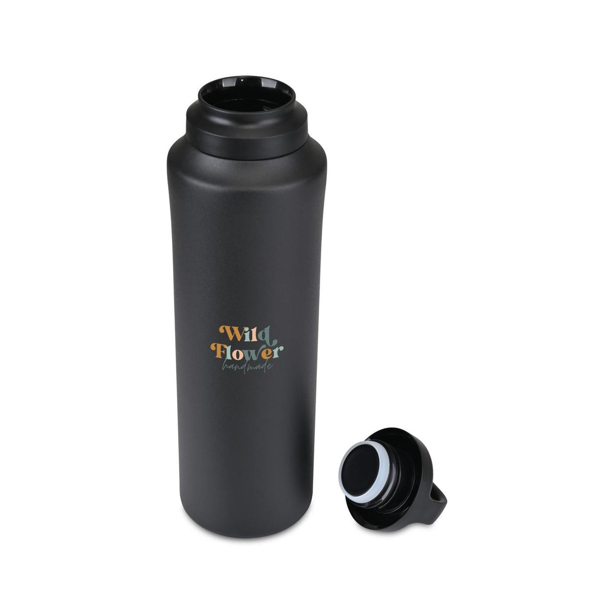 Rowan Recycled Stainless Steel Water Bottle, 25 oz Full Color - Black - View 2