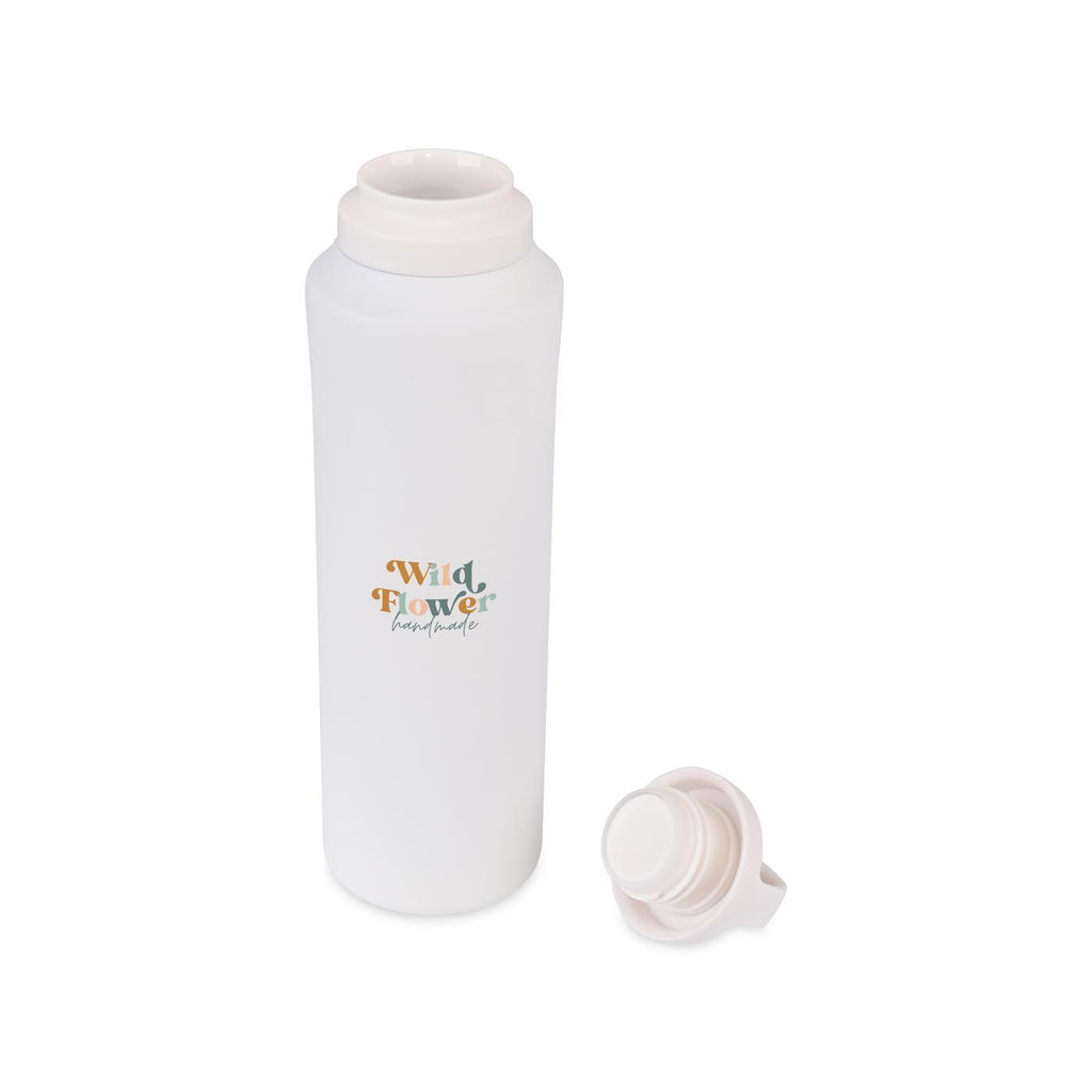 Rowan Recycled Stainless Steel Water Bottle, 25 oz Full Color - Marshmallow - View 2