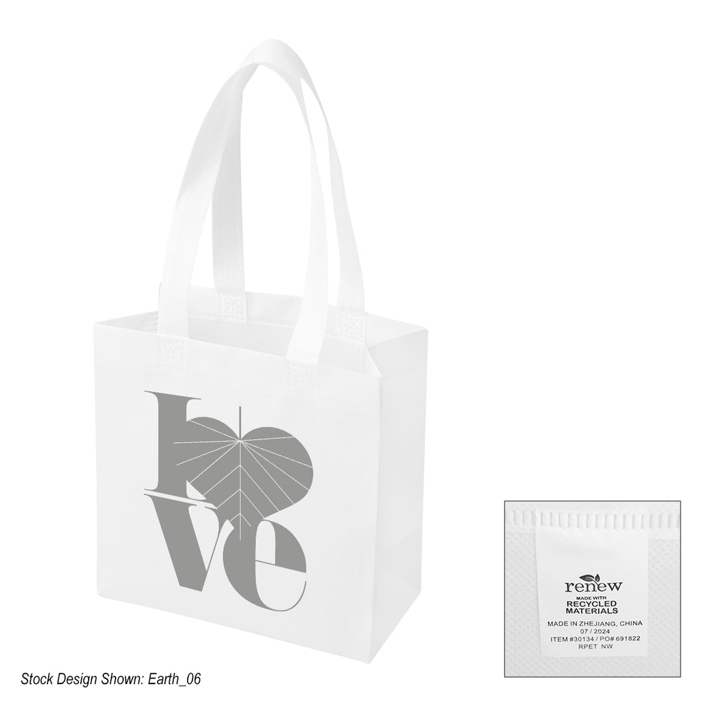 Rowan Shopper Tote Bag in Recycled PET, Non-Woven - White - Silk Screen