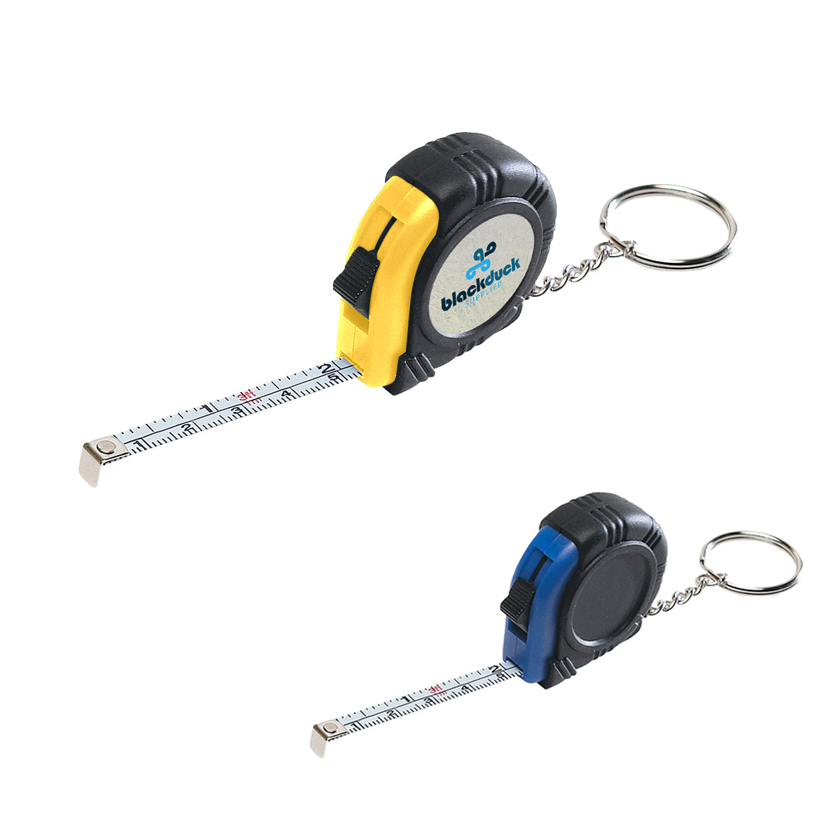 Rubber Tape Measure Key Tag, Laminated Label