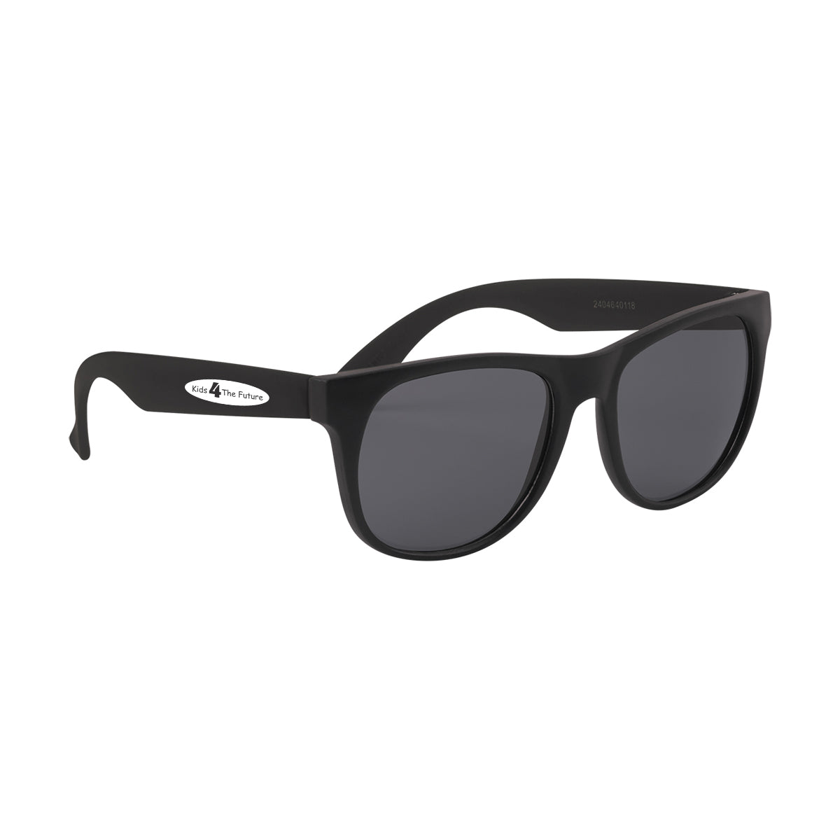 Rubberized Sunglasses for Youth - Black with Black - Silk Screen