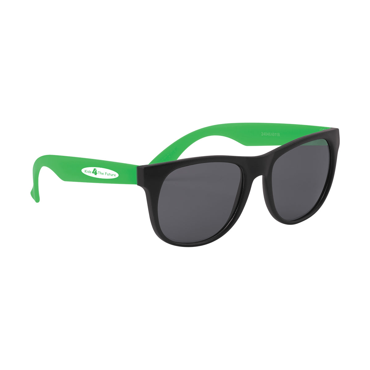 Rubberized Sunglasses for Youth - Green - Silk Screen