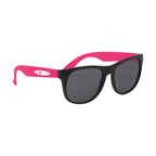 Rubberized Sunglasses for Youth - Pink - Silk Screen