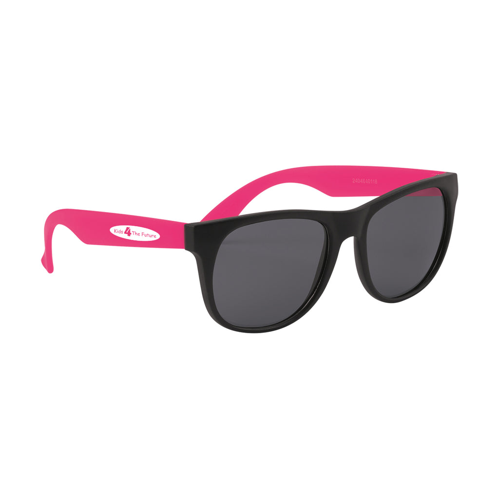 Rubberized Sunglasses for Youth - Pink - Silk Screen