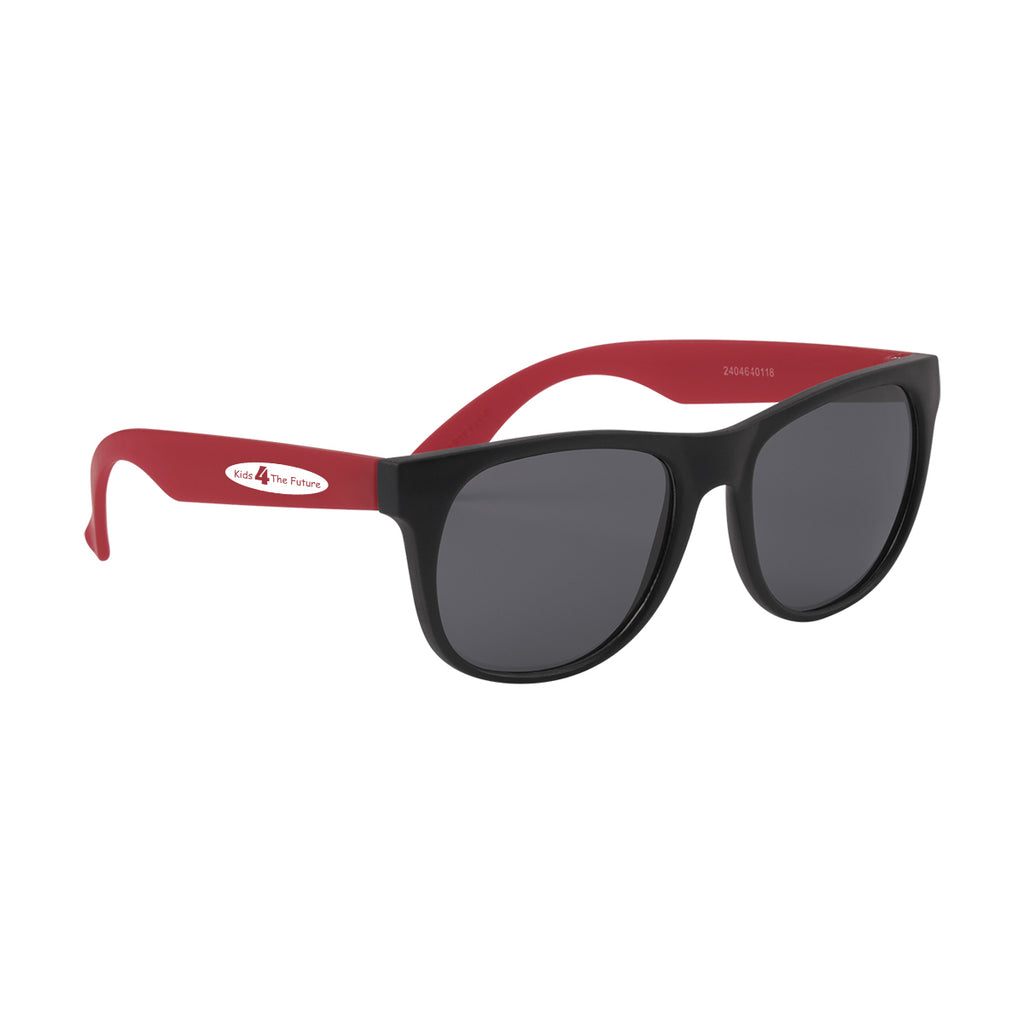 Rubberized Sunglasses for Youth - Red - Silk Screen