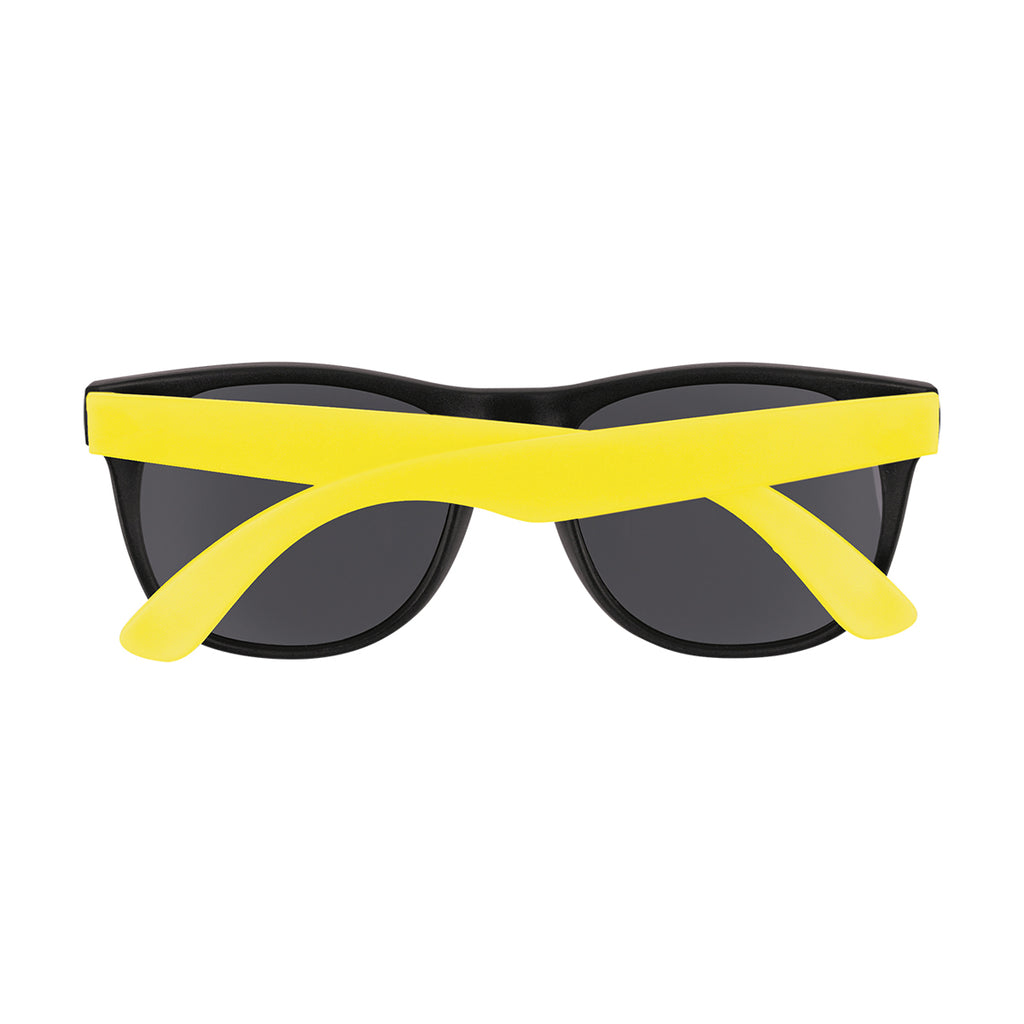 Rubberized Sunglasses for Youth - Yellow Temples - Back