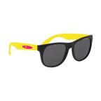Rubberized Sunglasses for Youth - Yellow Temples - Silk Screen
