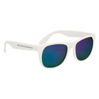 Rubberized Sunglasses, Mirrored - Green - Silk Screen