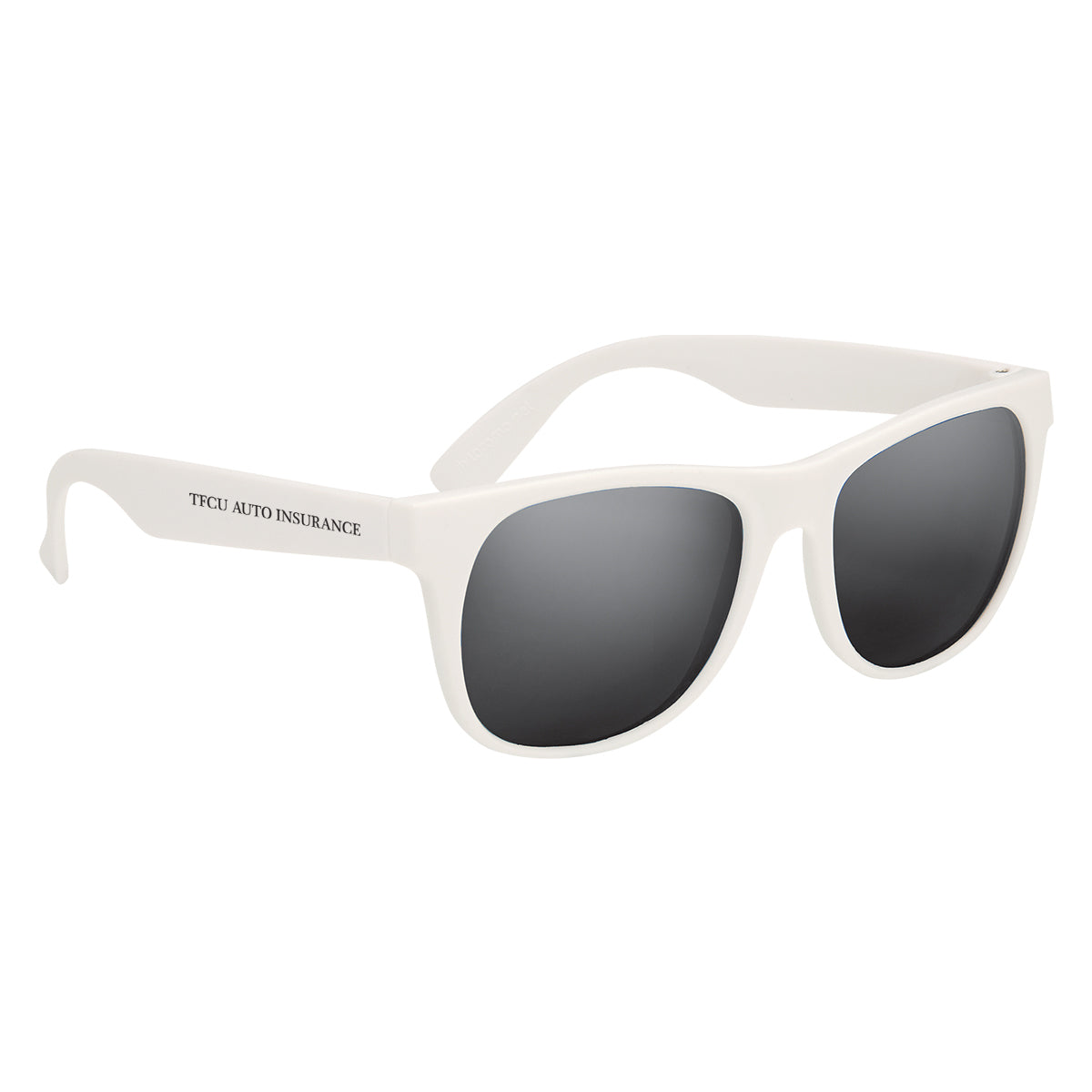 Rubberized Sunglasses, Mirrored - Silver - Silk Screen