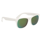 Rubberized Sunglasses, Mirrored - Yellow Mirrored Lenses - Blank