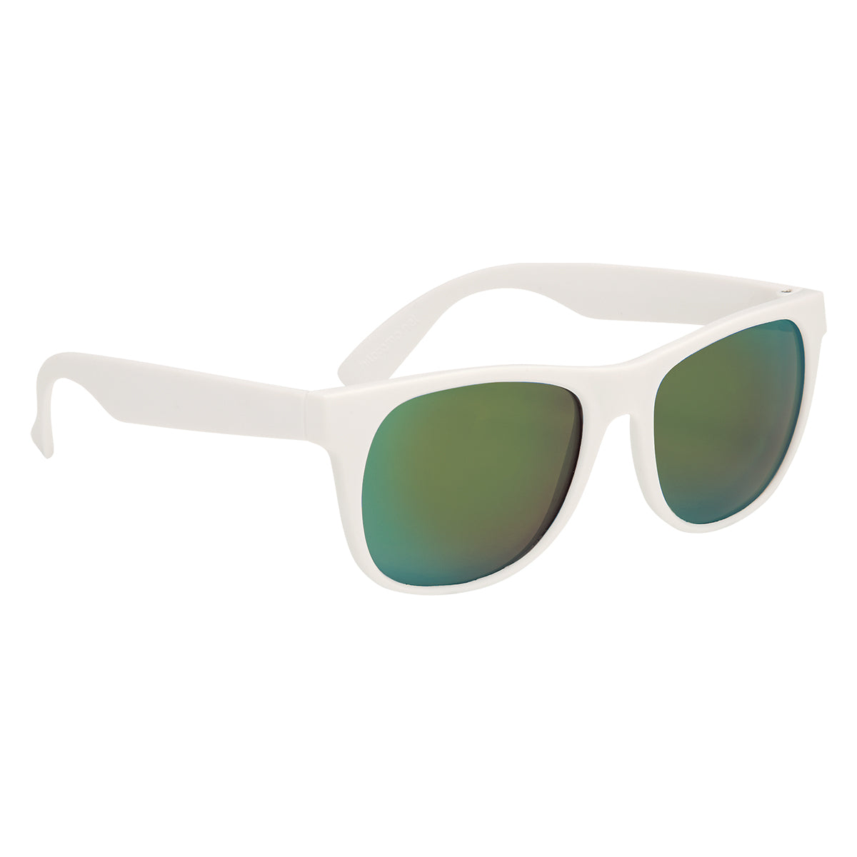 Rubberized Sunglasses, Mirrored - Yellow Mirrored Lenses - Blank