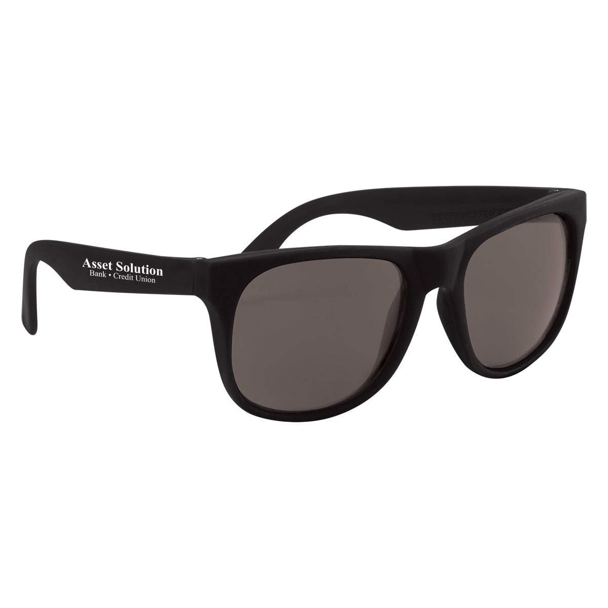 Rubberized Sunglasses, Recycled - Black - Silk Screen