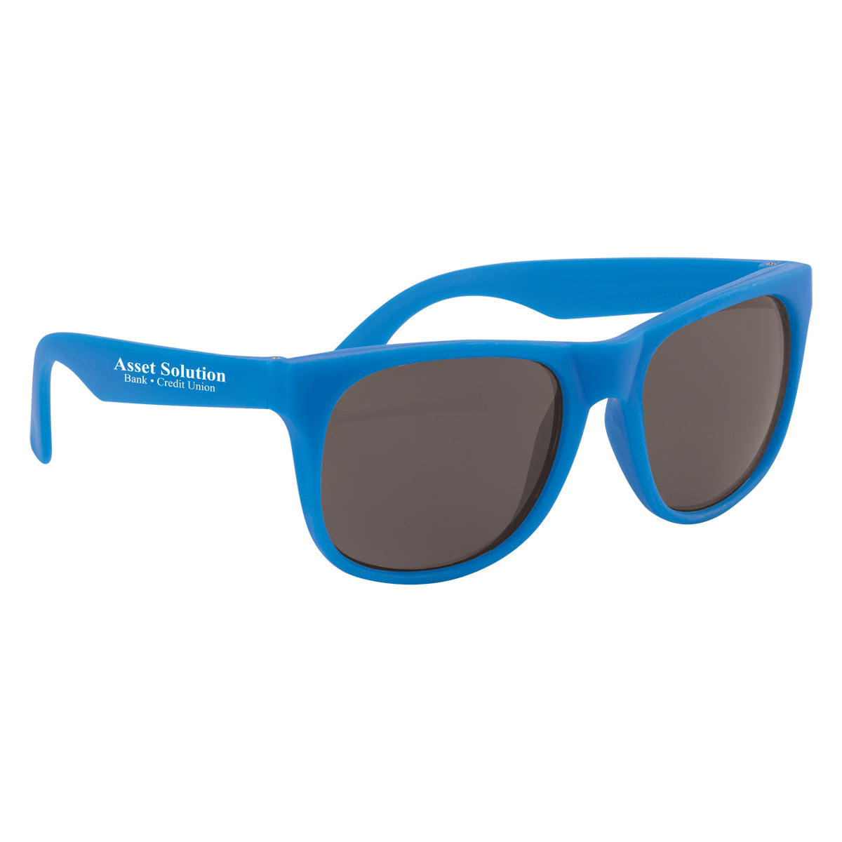 Rubberized Sunglasses, Recycled - Blue - Silk Screen