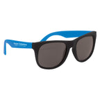 Rubberized Sunglasses, Recycled - Blue - Silk Screen