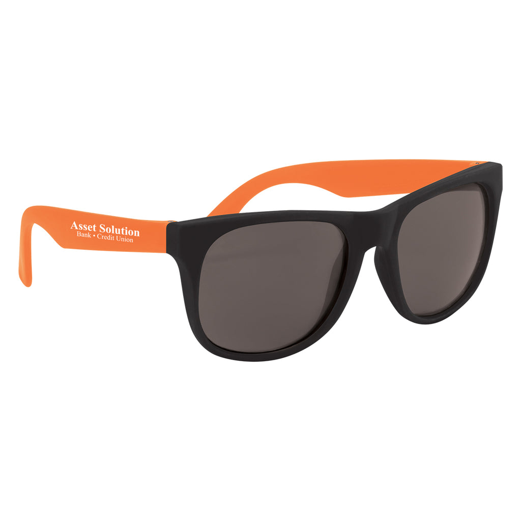 Rubberized Sunglasses, Recycled - Orange - Silk Screen