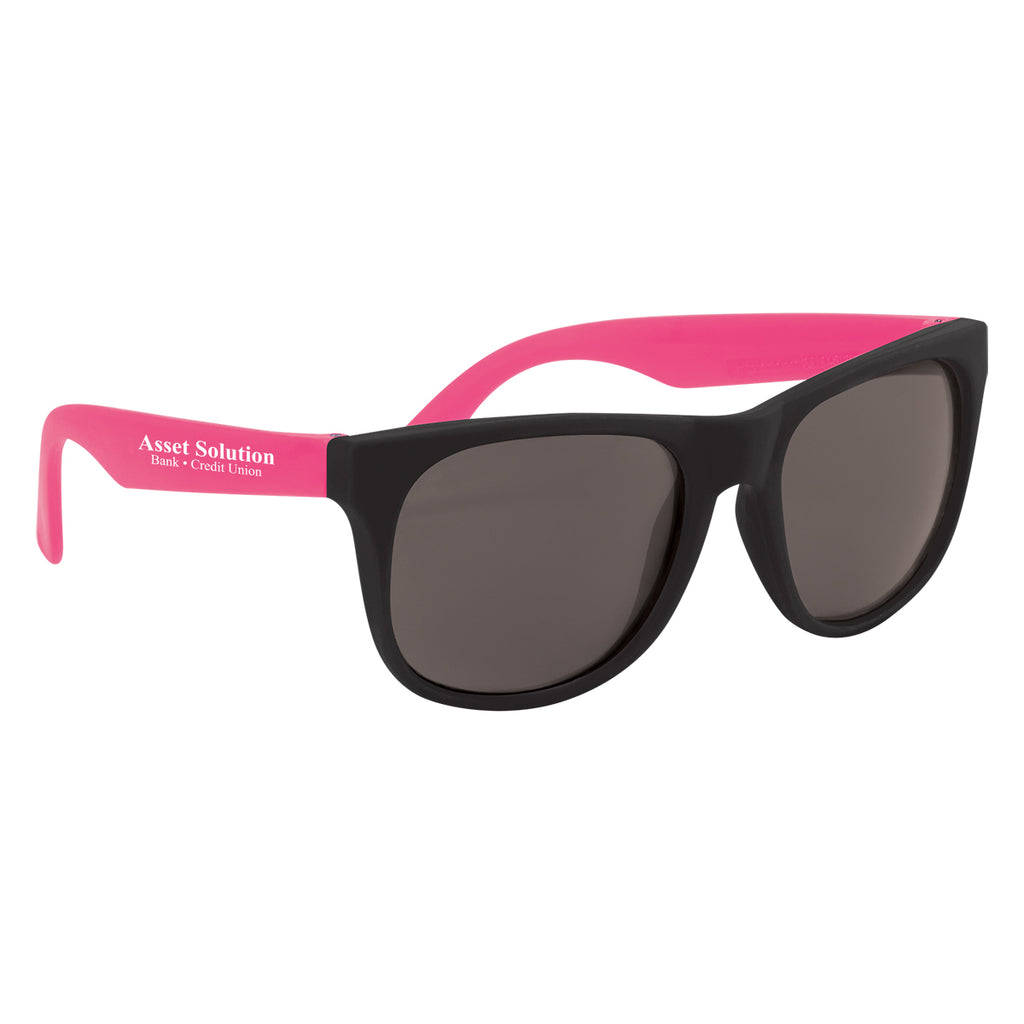 Rubberized Sunglasses, Recycled - Pink - Silk Screen