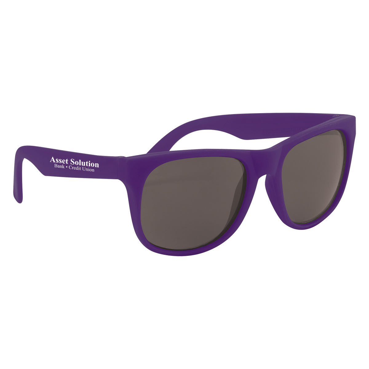 Rubberized Sunglasses, Recycled - Purple - Silk Screen