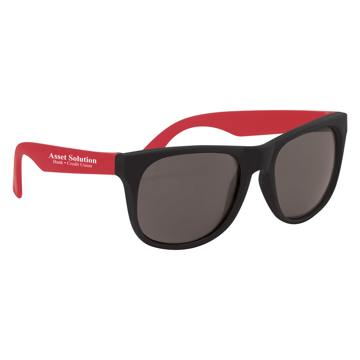 Rubberized Sunglasses, Recycled - Red - Silk Screen