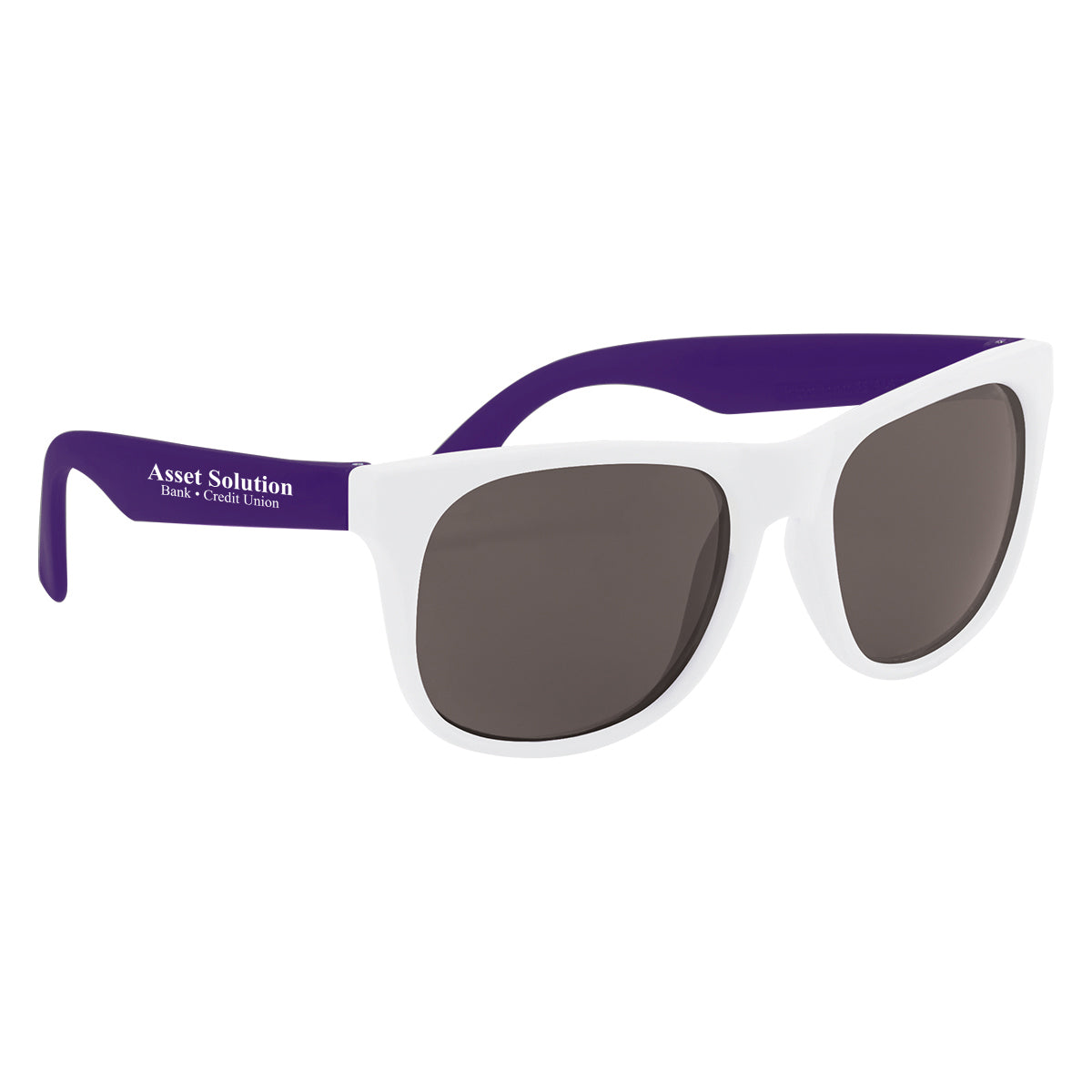 Rubberized Sunglasses, Recycled - White - Silk Screen