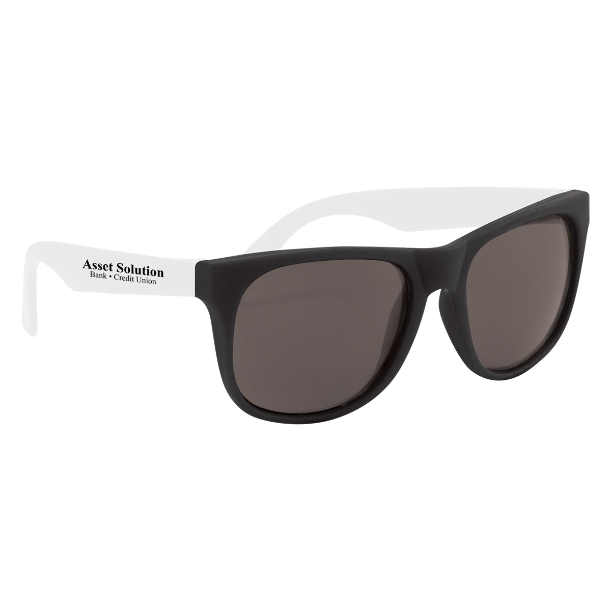 Rubberized Sunglasses, Recycled - White - Silk Screen