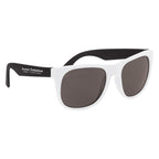 Rubberized Sunglasses, Recycled - White with Black - Silk Screen