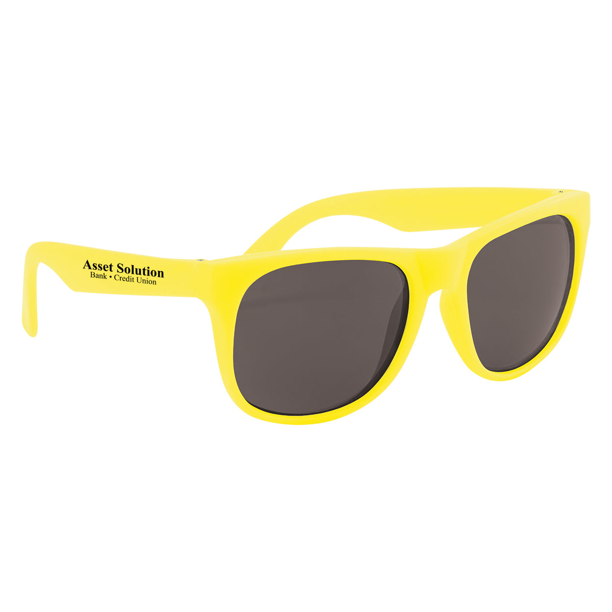 Rubberized Sunglasses, Recycled - Yellow - Silk Screen