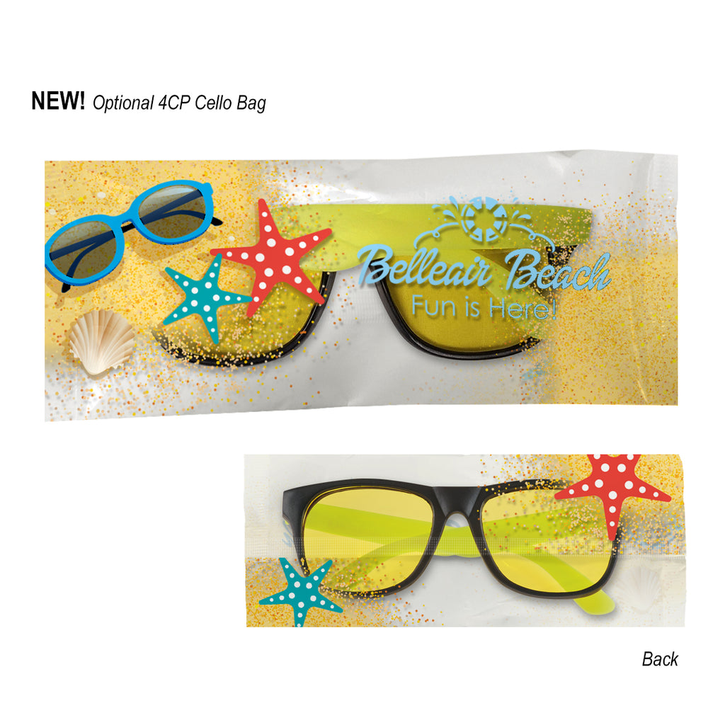 Rubberized Sunglasses with Tinted Lenses - Clear_Cellobag