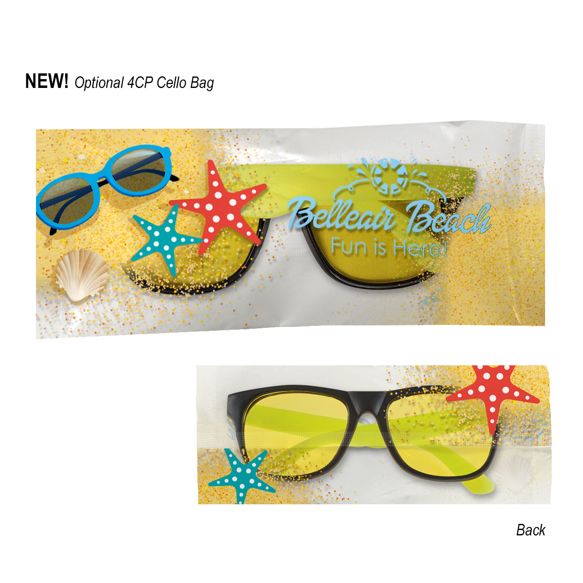 Rubberized Sunglasses with Tinted Lenses - Clear_Cellobag