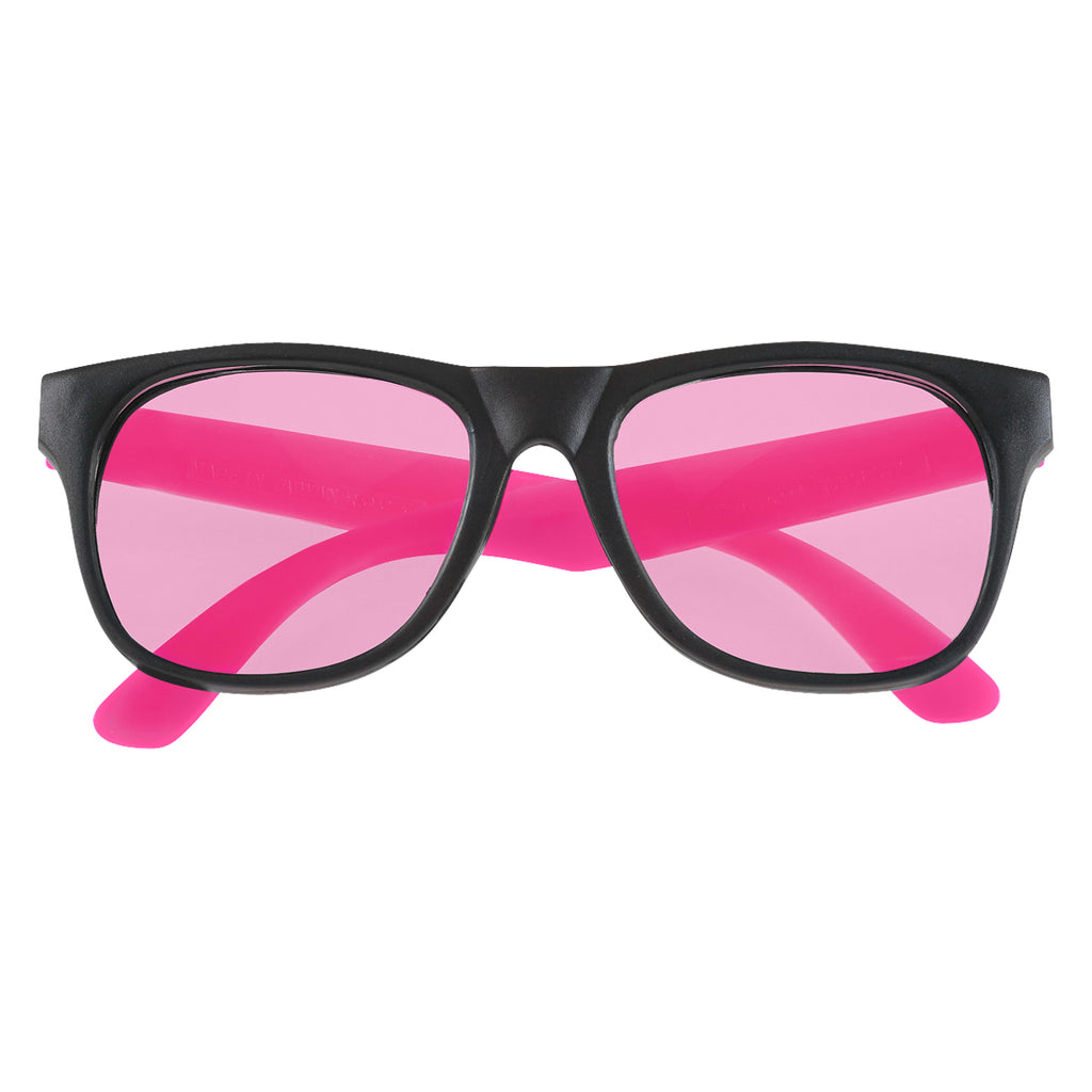 Rubberized Sunglasses with Tinted Lenses - Pink - Front