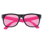 Rubberized Sunglasses with Tinted Lenses - Pink - Front