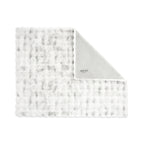 Ruched Faux Fur Blanket in Recycled Polyester, 50 x 60 Inches Embroidery - Ivory Frost - View 2