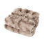 Ruched Faux Fur Blanket in Recycled Polyester, 50 x 60 Inches Embroidery - Mocha Frost - View 1
