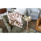 Ruched Faux Fur Blanket in Recycled Polyester, 50 x 60 Inches Embroidery - Mocha Frost - View 5