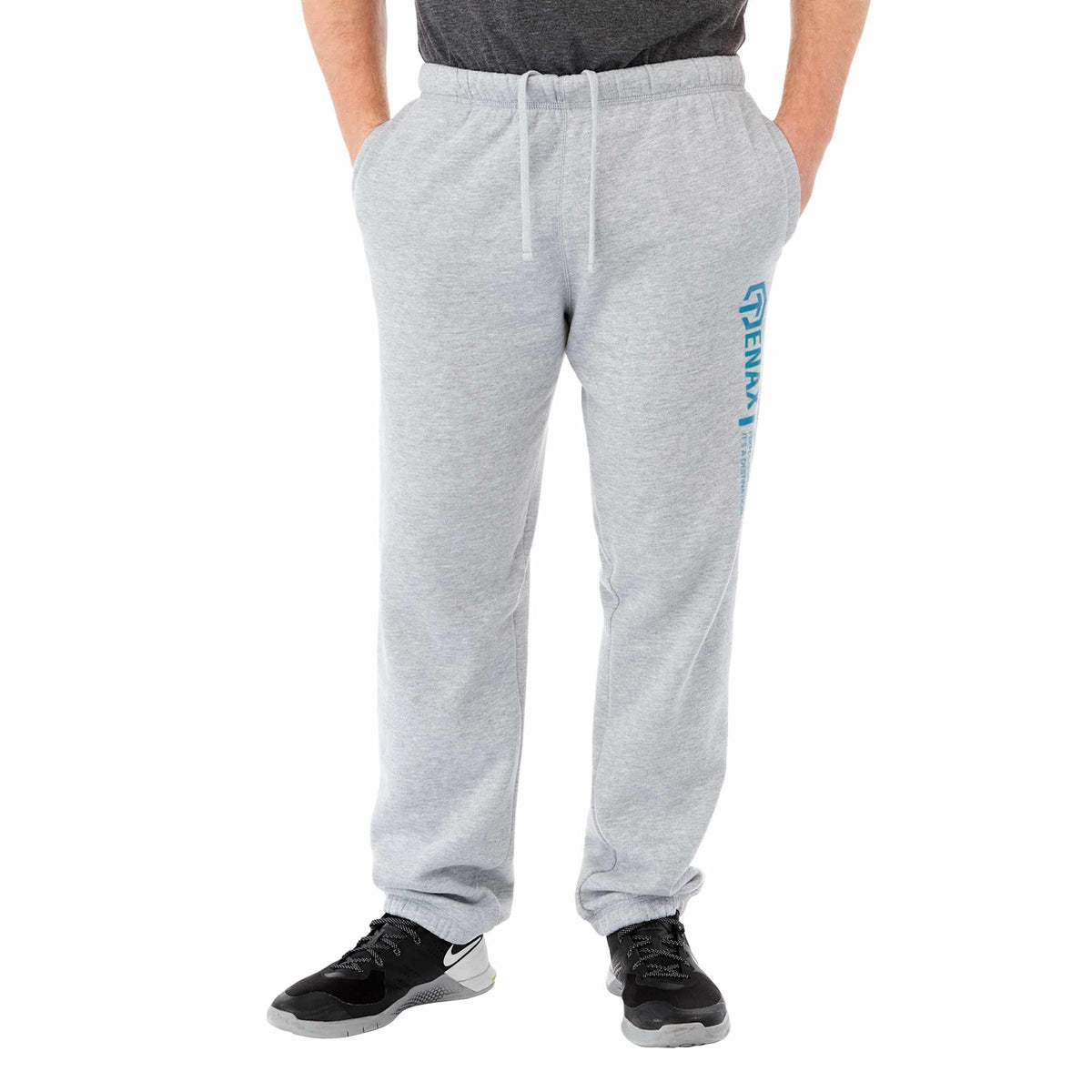 Rudall Fleece Pants for Men Embroidery - Heather Grey - Front On Model