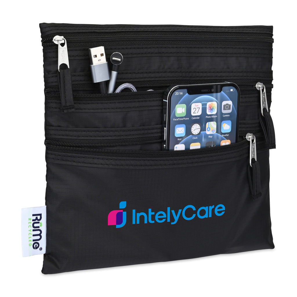 RuMe Baggie All Recycled Three Pocket Organizer Transfer - Black - View 3