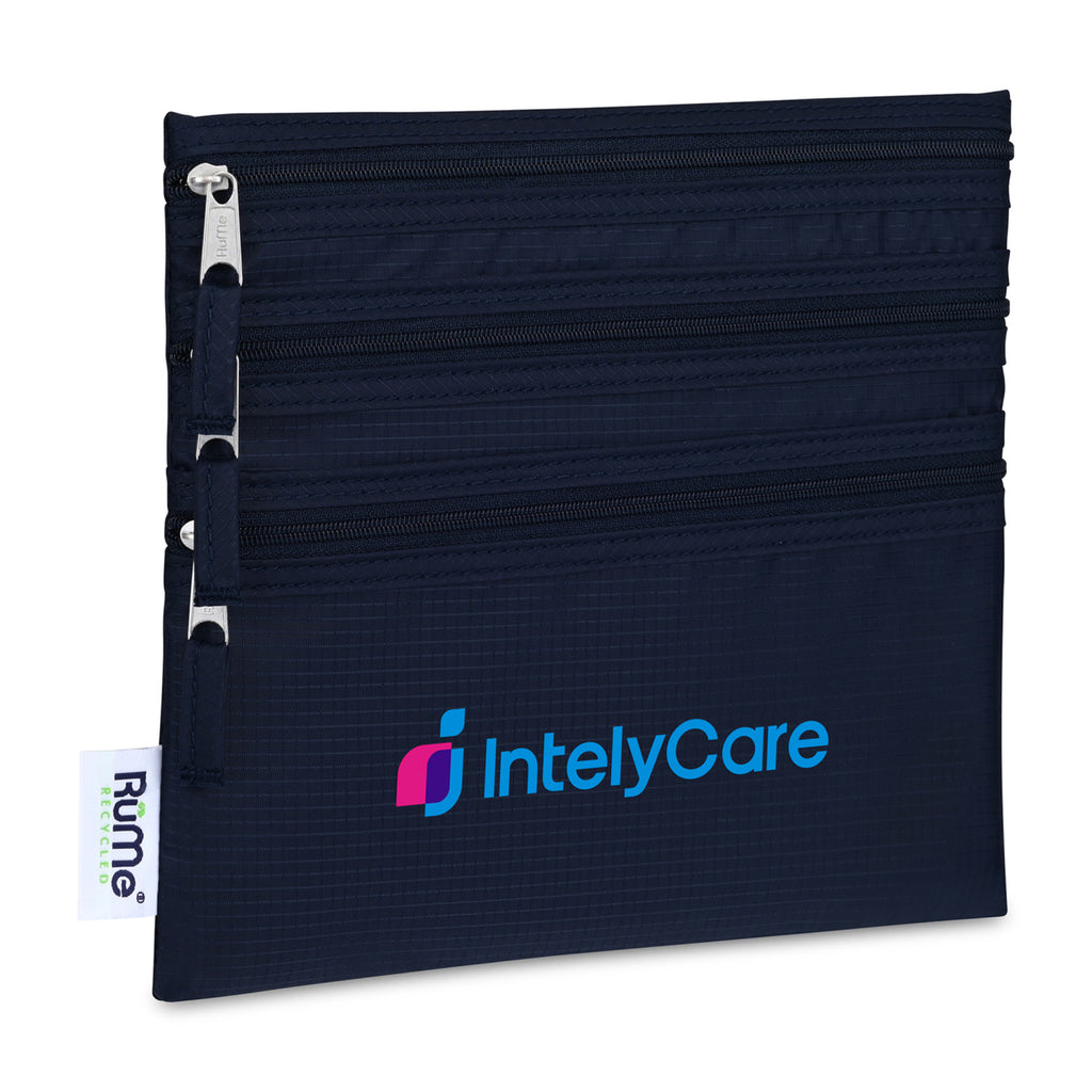 RuMe Baggie All Recycled Three Pocket Organizer Transfer - Navy - View 2