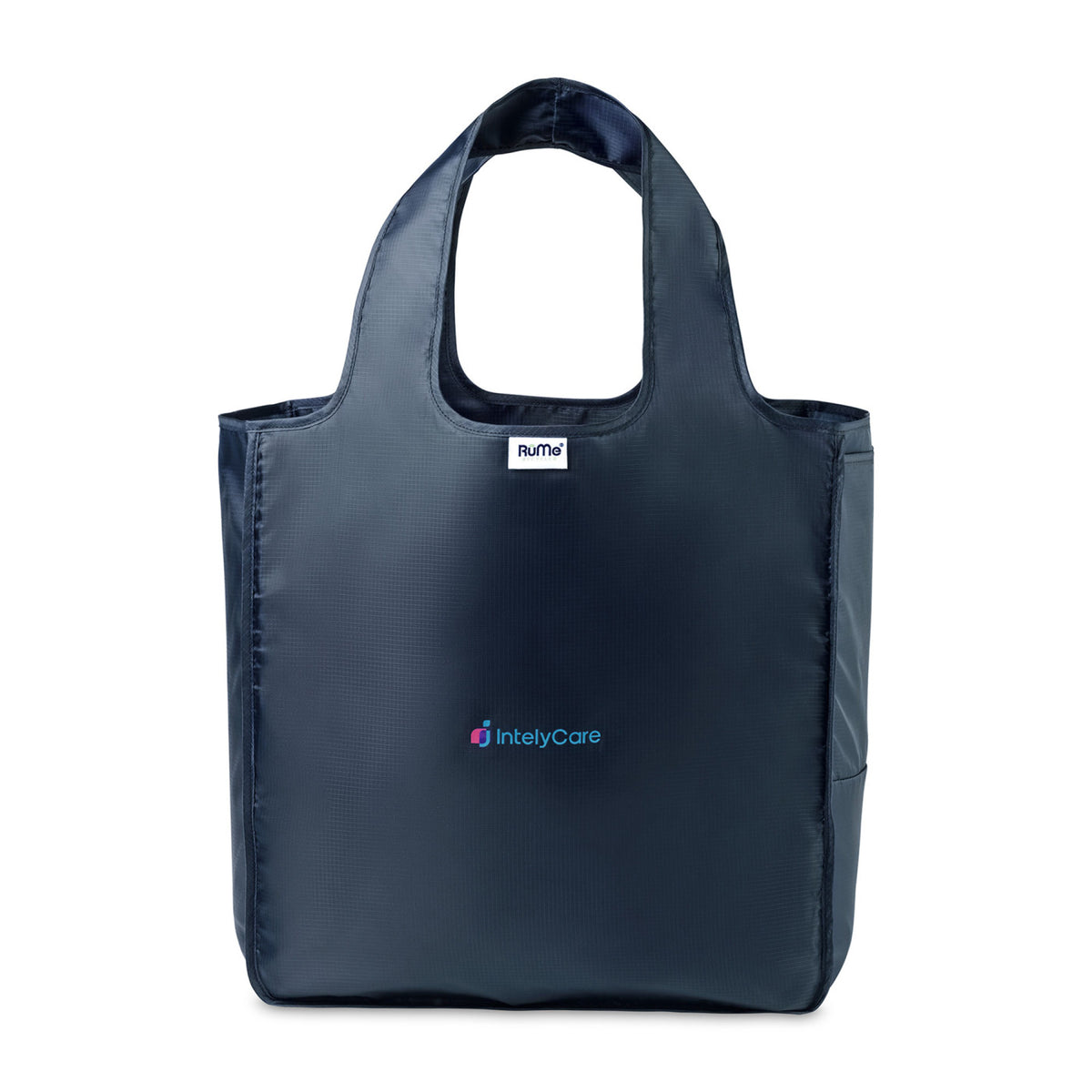 RuMe Recycled Packable Tote, Large Transfer - Navy - View 1