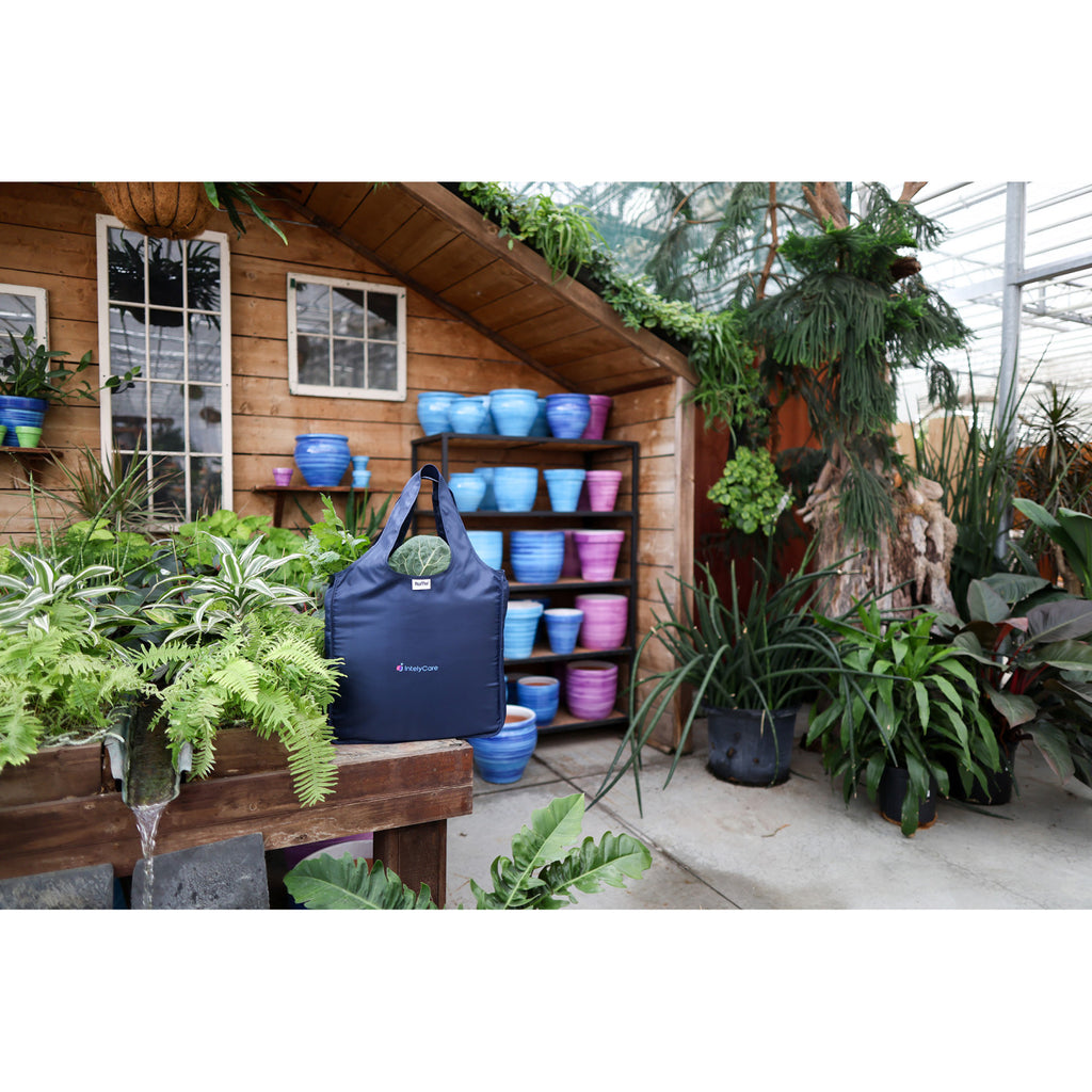 RuMe Recycled Packable Tote, Medium - Navy - View 7