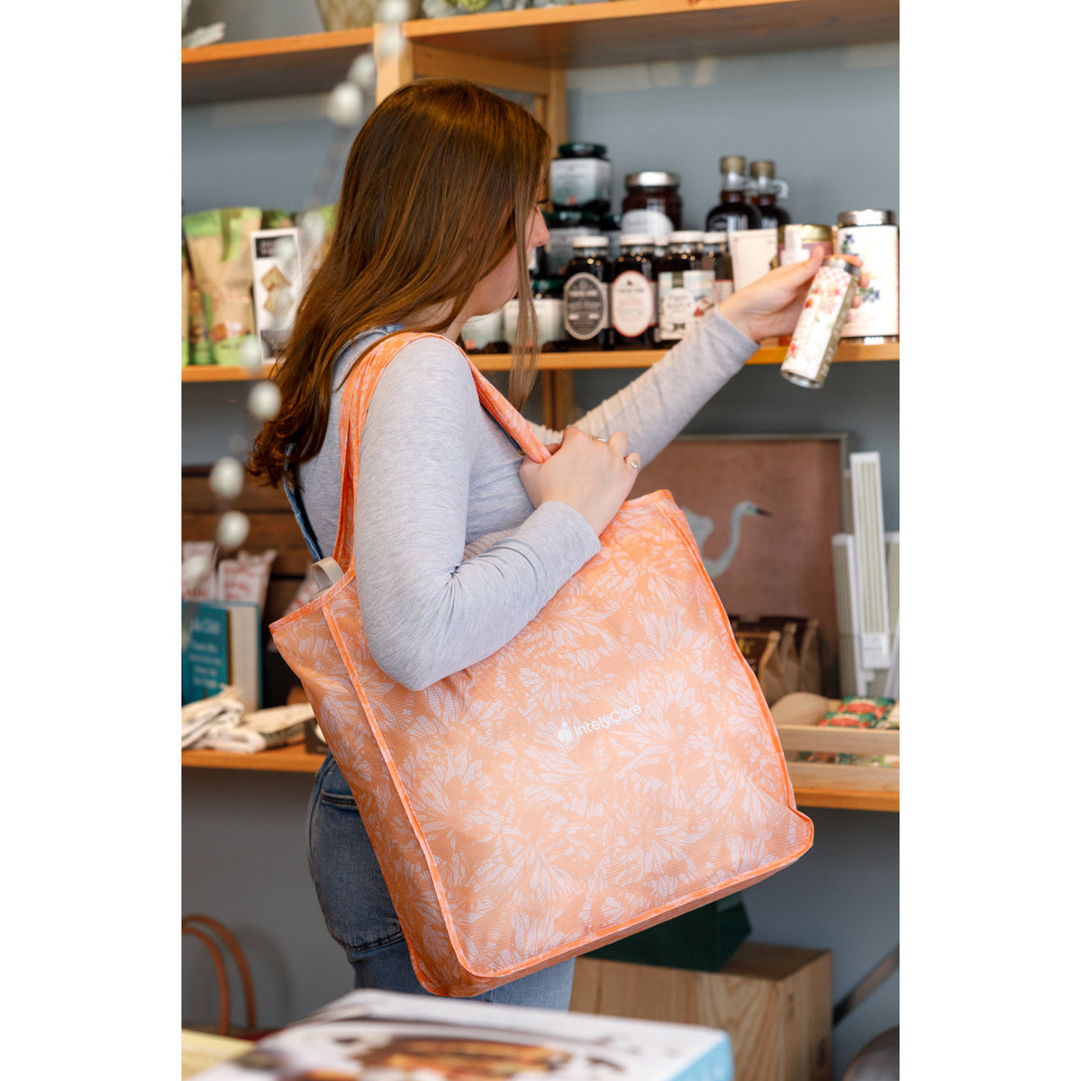 RuMe Recycled Packable Tote, Medium Transfer - Apricot Crush - View 8