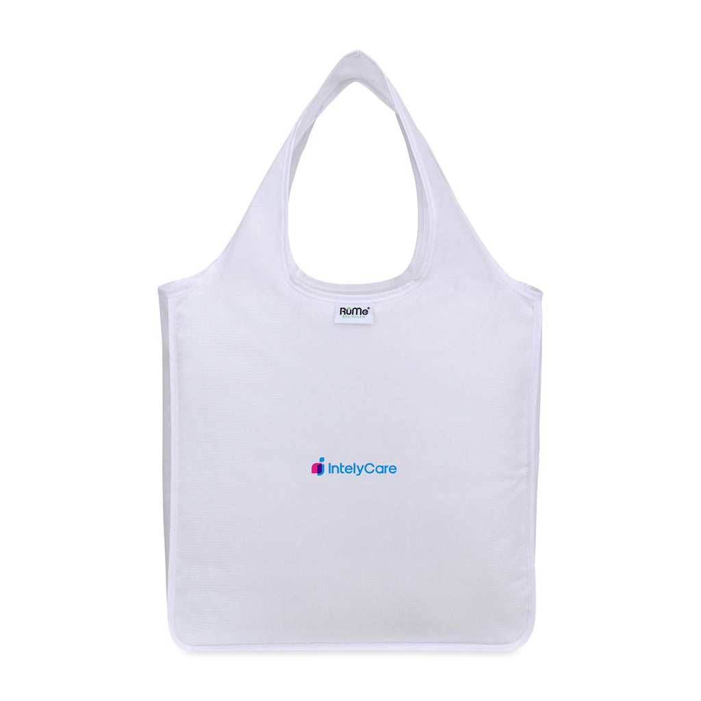 RuMe Recycled Packable Tote, Medium Transfer - White - View 1