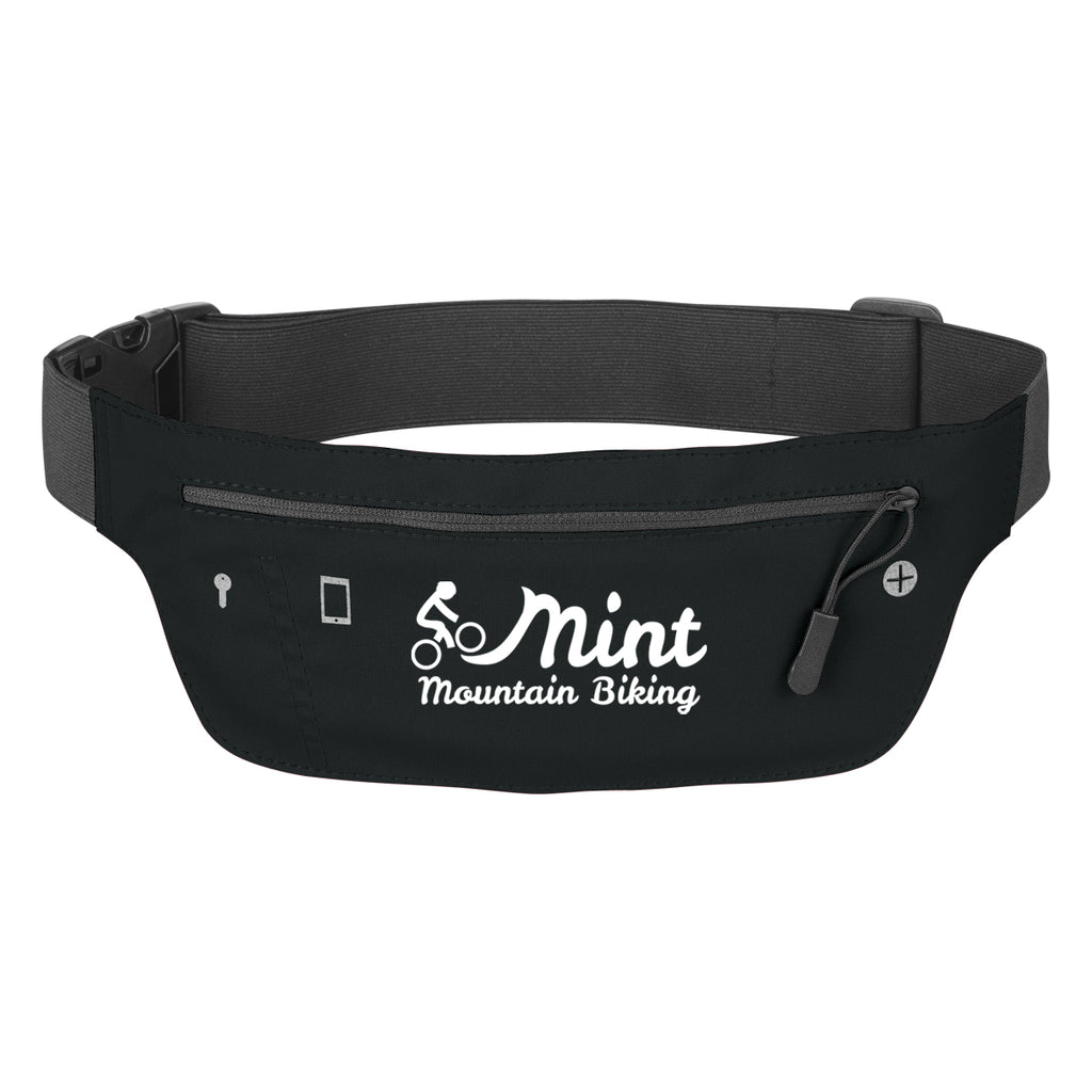 Running Belt and Fanny Pack - Black - Silk Screen