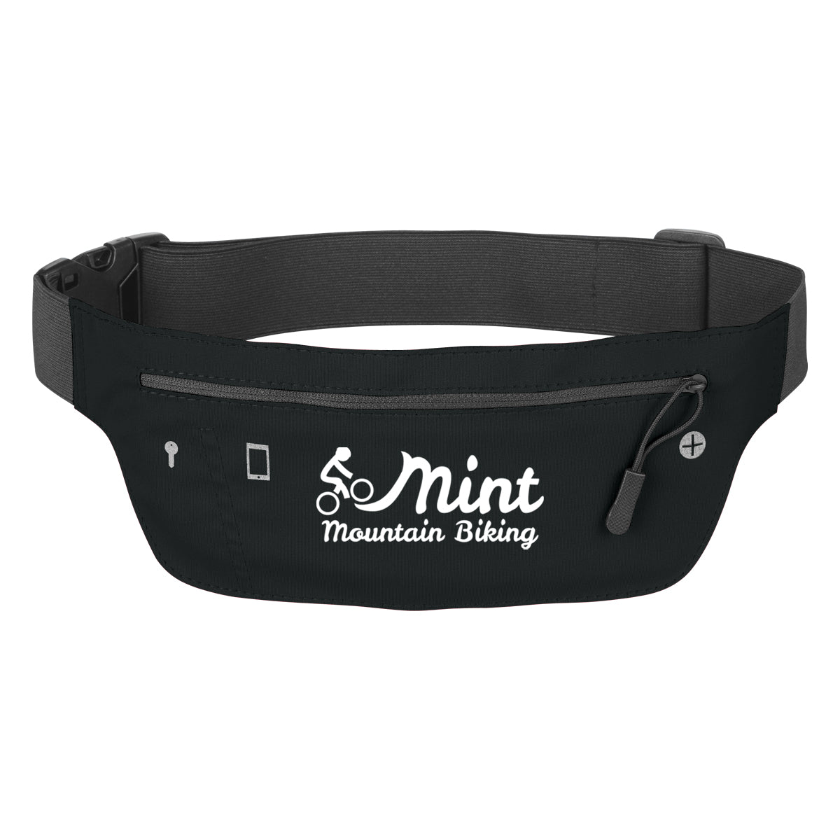 Running Belt and Fanny Pack - Black - Silk Screen